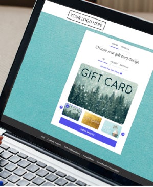 Gift card on laptop