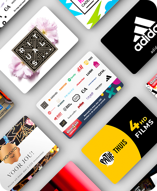palette of gift cards